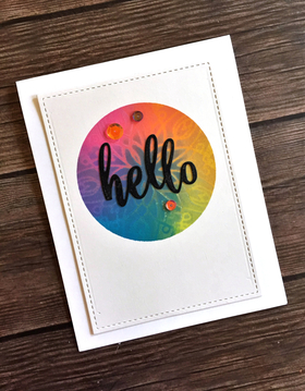 Hello! Hand-Drawn Paper. Creative card. Nice. Colorful background. Circle of many colours. Free Download 2022 greeting card