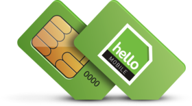 Hello! Hello Mobile. SIM. Green sim card. Free Download 2024 greeting card