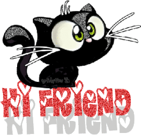 Hello, my friend! Black Cat. Hi. Free Download 2023 greeting card