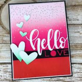 Hello, my Love! Pink and red. Two Big Hearts. Three little hearts. Free Download 2024 greeting card