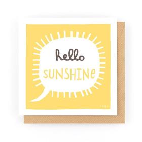 Hello Sunshine! White sun. Yello ecard. Free Download 2024 greeting card