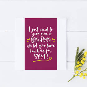 Just Thinking Of You. I just want to give you a big hug. Ecard. Yellow flowers. Free Download 2023 greeting card
