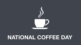 National coffee day. ClipArt. New ecard style. National coffee day... cup... coffee... great... good day Free Download 2024 greeting card