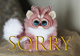 Sorry :( Gold text. Light pink fur, blue eyes, and bloody adorable. Gremlins. No, I mean it. I'm sorry. Free Download 2024 greeting card