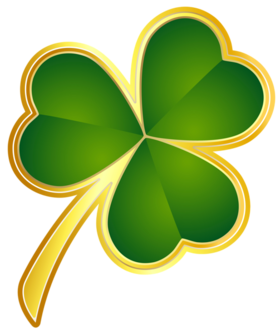 St. Patrick's day! Gold Shamrock. PNG. Color Clipart. A Shamrock. Free Download 2024 greeting card