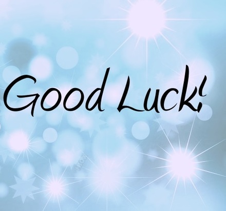 Good Luck. Blue background. The best greeting card for You.