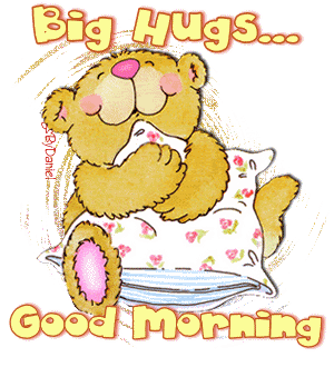 Big Hugs. Good Morning. Ecard for children. A cute teddy bear. Ecard for kids. Animation. Toy bear. Free Download 2023 greeting card