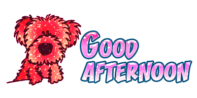 Good Afternoon! Cute red dog for iOS & Android. Cute red Pappy! Sticker for iOS & Android. Sticker for whatsapp. Free Download 2024 greeting card