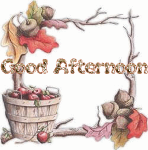 Good Afternoon! Autumn animation ecard. Super GIF. Sticker for iOS & Android. Sticker for whatsapp. Autumn leaves. Red leaves. Acorns. Free Download 2023 greeting card