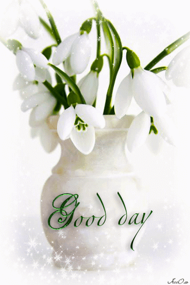 Good day! White snowdrops for You. Snowdrops in the vase. Nice. Free Download 2022 greeting card