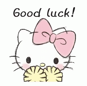 Good Luck! Hello Kitty! Ecard for girl. Good Luck!!! Hello Kitty... good wishes... luck... wishes... have a good day... Free Download 2022 greeting card