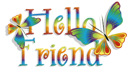 Hello friend! ?lipart. GIF. Colorful Butterflies. Free Download 2022 greeting card
