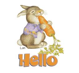 Hello! My little bunny. GIF. Cartoon ecards. Toy rabbit. Free Download 2024 greeting card