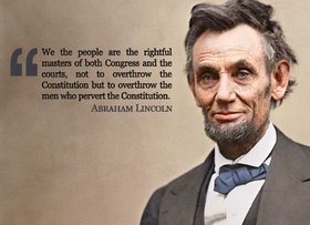 Abraham Lincoln's birthday... Postcard for you... Picture with inscriptions... We the people are the rightful masters of both Congress and the courts.... Free Download 2024 greeting card