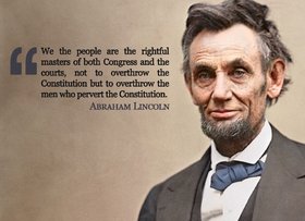 Abraham Lincoln's birthday... Postcard for you... Picture with inscriptions... We the people are the rightful masters of both Congress and the courts.... Free Download 2025 greeting card