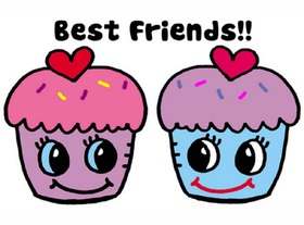 Best Friends... Cakes... new ecard... Best Friends... Best Friends Forever... Love... Two Muffins... Free Download 2025 greeting card