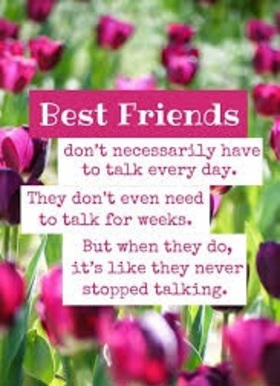 Best Friends... Card for Best Friend! Best friends don't necessarily have to talk every day. They don't even need to talk for weeks. But when they do, it's like they never stopped talking. Free Download 2022 greeting card