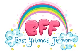 Best Friends Forever... Rainbow... New ecard... Best Friends... BFF... Best Friend Forever... Good friends... Free Download 2024 greeting card