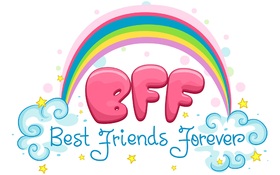 Best Friends Forever... Rainbow... New ecard... Best Friends... BFF... Best Friend Forever... Good friends... Free Download 2025 greeting card