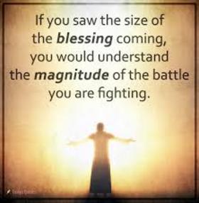 Blessing from the Lord. New ecard. If you saw the size of blessing coming, you would understand the magnitude of the battle you are fighting. Blessing postcard. Free Download 2025 greeting card