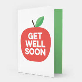 Get Well Soon on an apple. New ecard. Apple. Postcard for a friend with get well wishes.Get better soon, for we cant wait to see you. Free Download 2025 greeting card