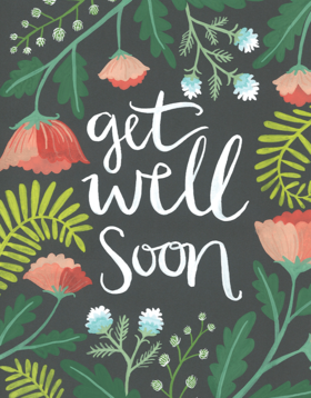 Get well soon wishes on a beautiful background. Get well and flowers. What happened to you? You need to get well soon. We have to continue our gossiping, so sleep well and get well soon. Free Download 2024 greeting card