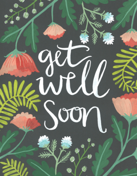 Get well soon wishes on a beautiful background. Get well and flowers. What happened to you? You need to get well soon. We have to continue our gossiping, so sleep well and get well soon. Free Download 2025 greeting card