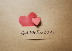 Get Well Soon with hearts. New ecard. Get well very soon. Fell Good Soon. Along with a warm message and fond thoughts. Free Download 2024 greeting card
