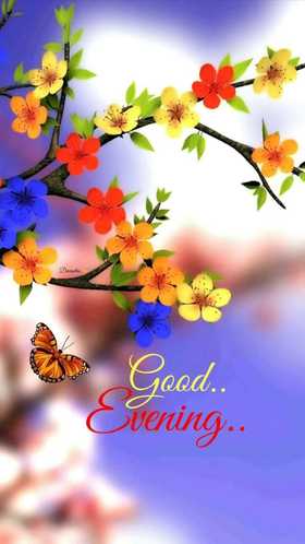 Good spring Evening. Ecard. Let the evening be airy, light, joyful, not boring. At night with a smile invited and our hearts will connect. Free Download 2024 greeting card