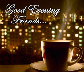 Good Evening, friends... Ecard for free. Can i wish you a good evening! Let all the hardships of the day slowly come down. Free Download 2024 greeting card