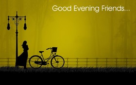 Good Evening to all of my friends. Ecard. Dear friends, I want to wish you a good evening and a wonderful holiday. Free Download 2025 greeting card