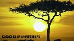 Good Evening and happy night. Nature ecard. The day is almost over, You can relax a bit, Do what you want, Give yourself an hour. Free Download 2025 greeting card