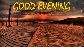 Good Evening on the beach. Gif ecard for free. My darling, good evening to you! I wish to spend it in a cozy place, a friendly company and in a good atmosphere. Free Download 2024 greeting card