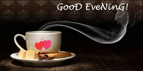 Good Evening... Ecard... Smile, let this evening Will be bright and perfect! Free Download 2025 greeting card