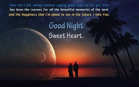 Good Night, sweetheart! A postcard with a beautiful sunset for the beloved. Before you go to bed, think about me a little, And I will dream to you in your wonderful dream! Free Download 2024 greeting card