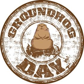 Groundhog day... Ecard for mother... printing... marmots... stamp with marmot... spring is coming... Free Download 2025 greeting card