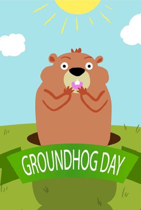 Groundhog day... Ecard for them... The marmot is puzzled... How? Spring is coming soon??? Free Download 2025 greeting card