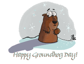 Groundhog day. Card for them... A young marmot... Groundhog Day... Free Download 2024 greeting card