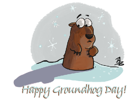 Groundhog day. Card for them... A young marmot... Groundhog Day... Free Download 2025 greeting card