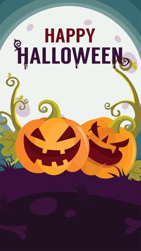 Halloween evil pumpkins. Ecard. It is interesting festival. Free Download 2024 greeting card