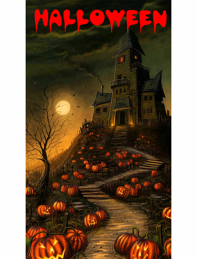 Halloween's custle. Ecard. Come and join to the Haloween party. Free Download 2025 greeting card