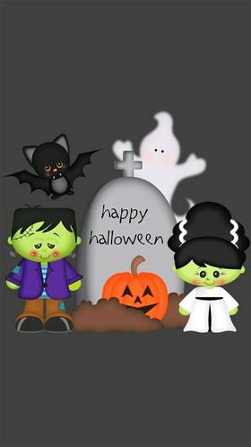 Happy Halloween on the grave. New ecard. Halloween. Grave and zombies. Halloween wishes. I congratulate you on Halloween and wish you to spend the sweetest night of the year. Free Download 2025 greeting card