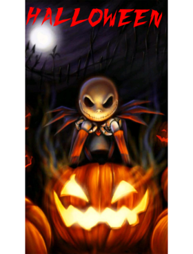 Skeleton and scary pumpkin. Ecard. Halloween tonight! Just be the best party maker! Free Download 2025 greeting card