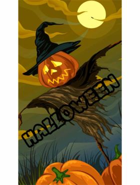 Halloween scarecrow. New ecard. Pumpkins. Halloween wishes for friend. Halloween Scarecrow. Free Download 2024 greeting card