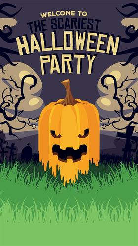 Halloween pumpkins. Ecard. Halloween party in America. Free Download 2022 greeting card