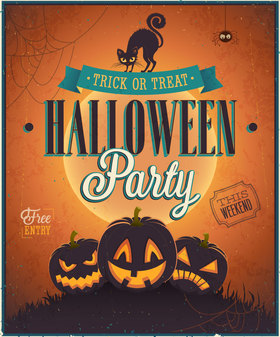 Halloween party invitation. Ecard. Halloween party invitation and Free entry! Free Download 2025 greeting card