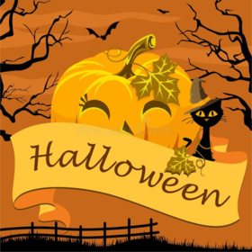 Halloween orange ecard. Halloween is a super holiday. Ecard. Free Download 2024 greeting card