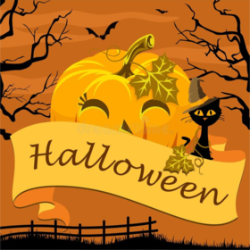 Halloween orange ecard. Halloween is a super holiday. Ecard. Free Download 2025 greeting card