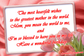 Happy Birthday Message For Mom! Nice ecard! Tulips for mom. Nice tulips. Happy Birthday wishes For Mom! Free Download 2022 greeting card