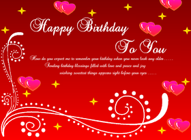 Happy Birthday to You! Happy Birthday Greeting Card! Red eCard! Stars! Hearts! Best Happy Birthday Wishes! Red eCard! Stars! Hearts! Free Download 2025 greeting card